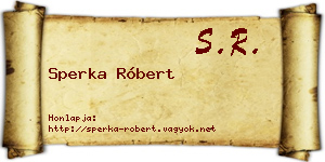 Sperka Róbert névjegykártya